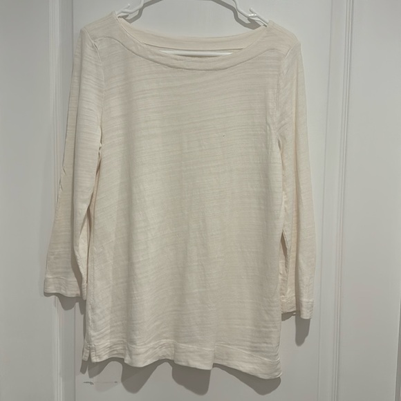 Cream Cotton 3/4 Sleeve Top | Size MP - Picture 2 of 4